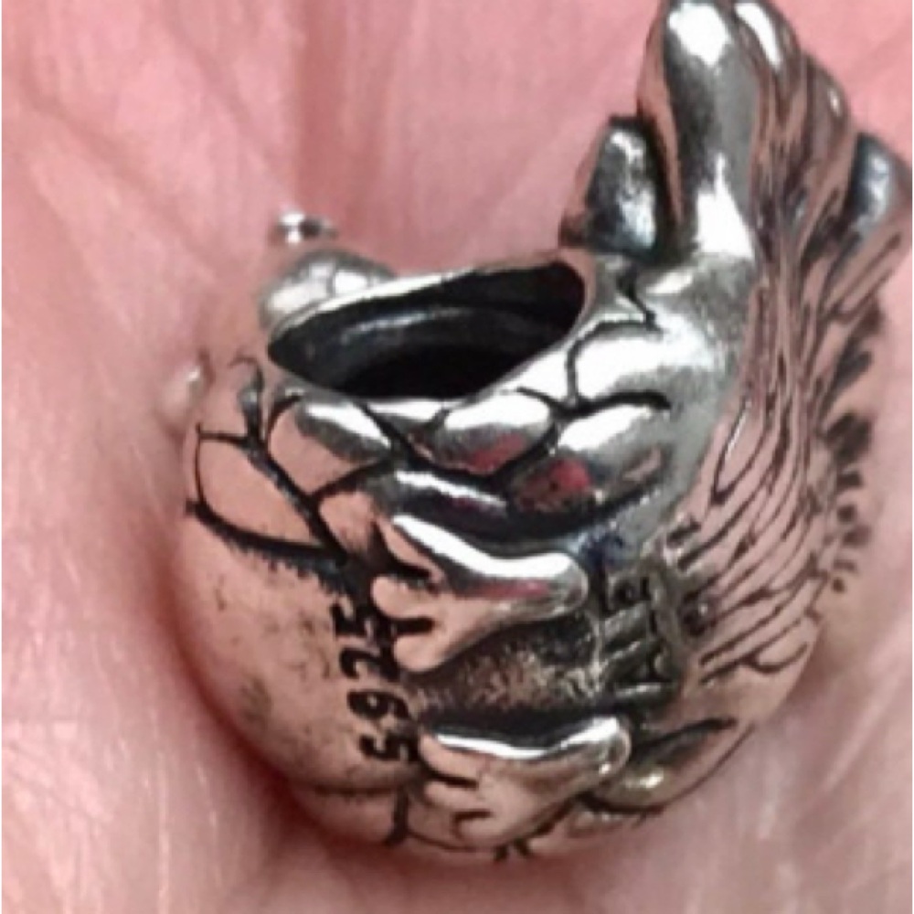 Authentic Retired Peacock Charm with CZ Tail Feathers - Picture 4 of 5